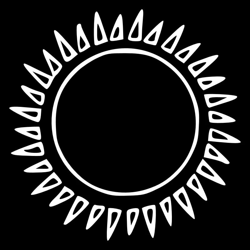 Sun Drawing Nature Sketch White