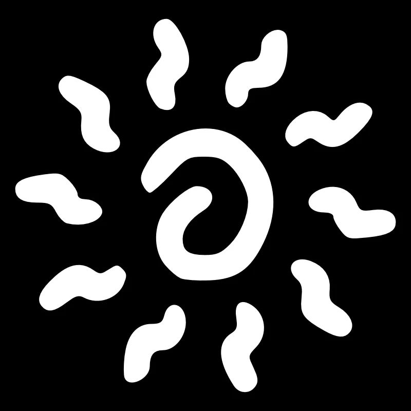 Sun Drawing Nature Sketch White