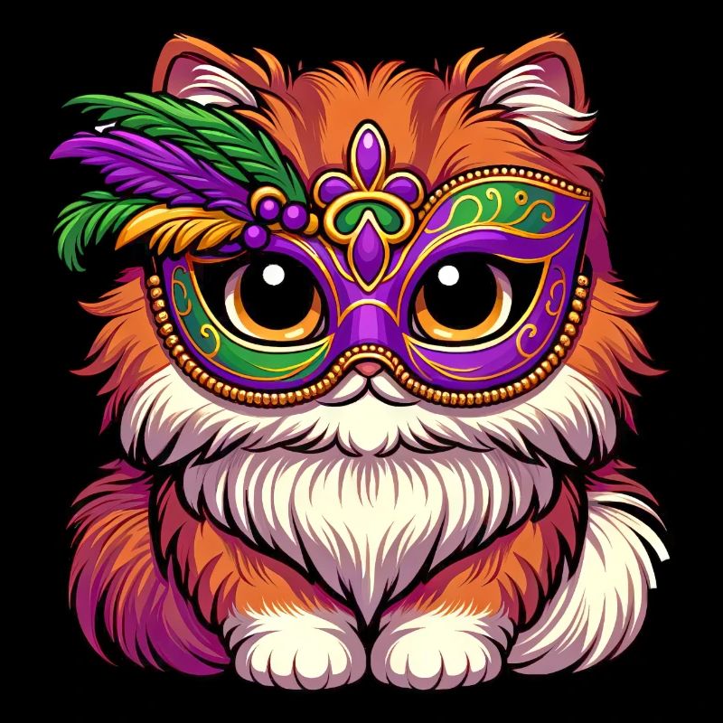 Mardi Gras chat persan, chat déguisé