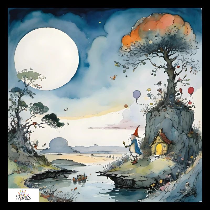 Cartoon-Zauberer-Traumlandschaft