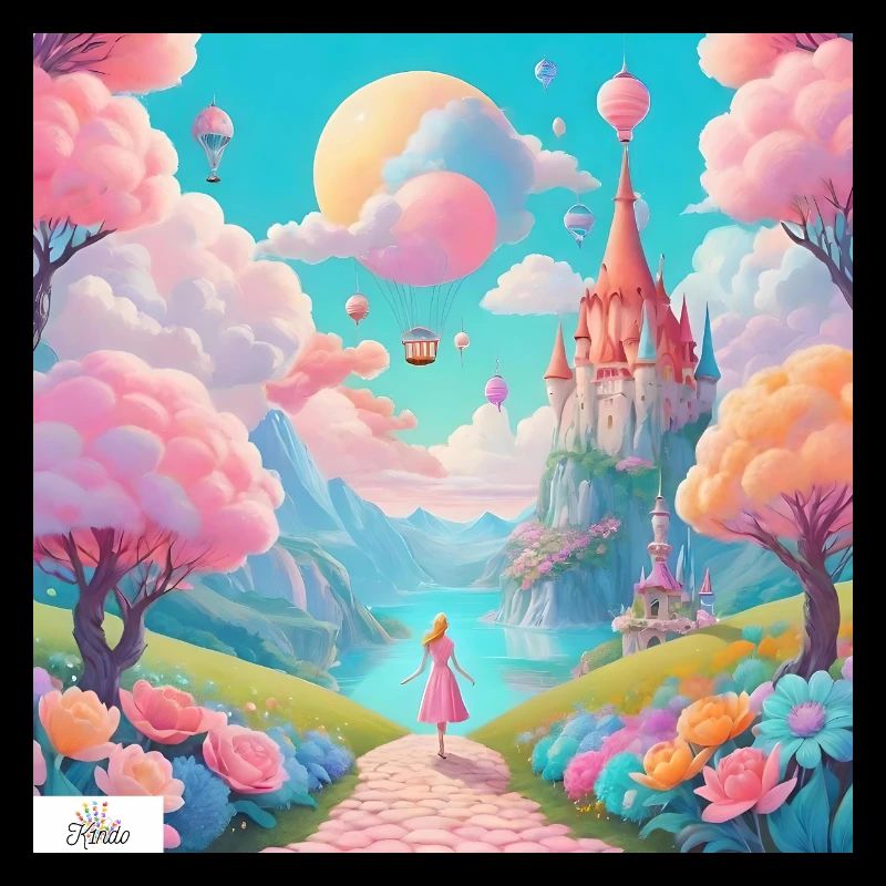 Paysage de rêve de royaume coloré
