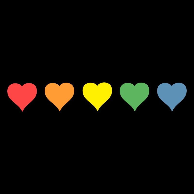 Cœurs arc-en-ciel