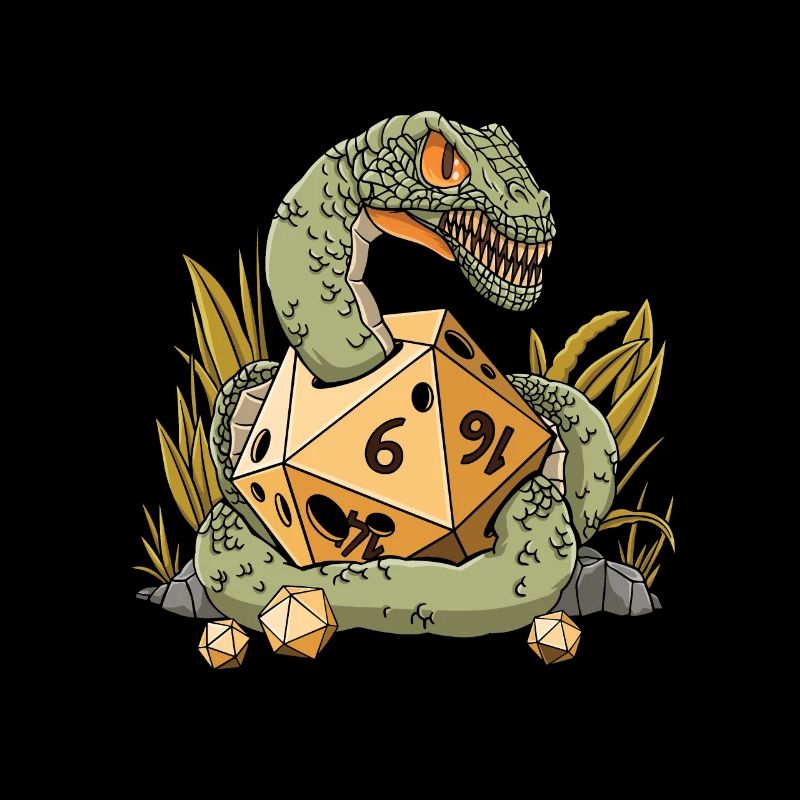 RPG Snake D20 Cube Design for an RPG GAMER