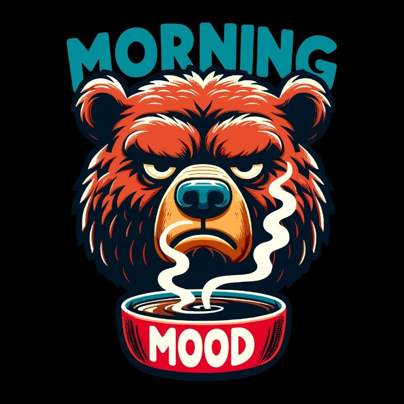 Grumpy Bear With Coffee Morning Mood