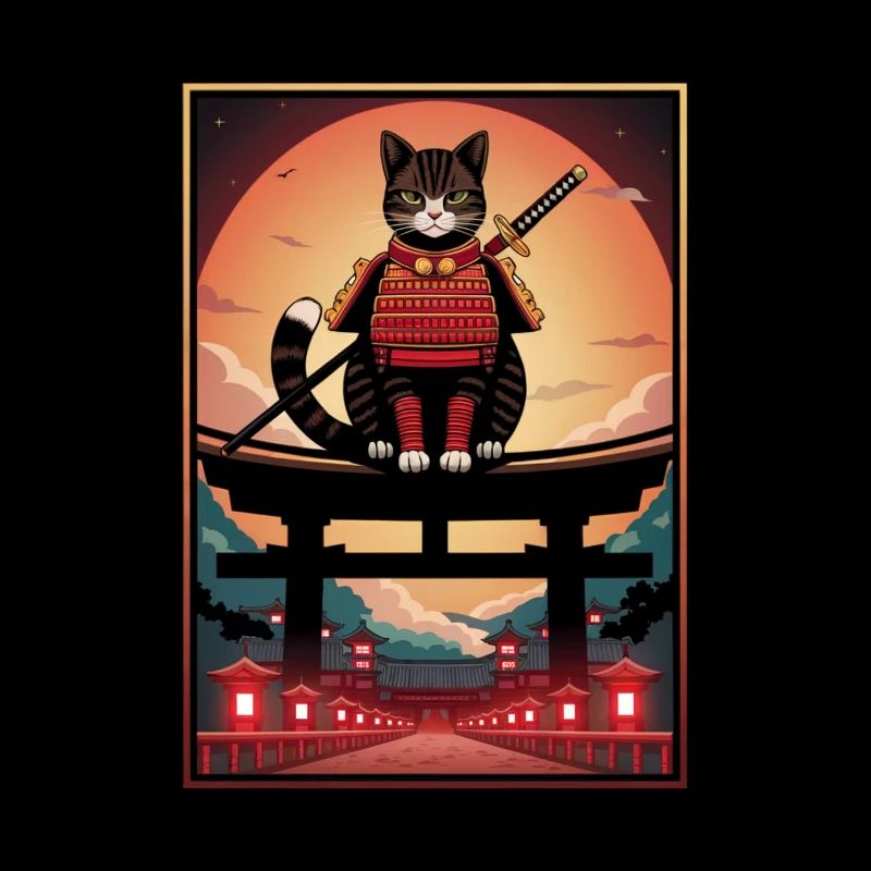 Warrior Cat Japanese Cat Samurai Cat