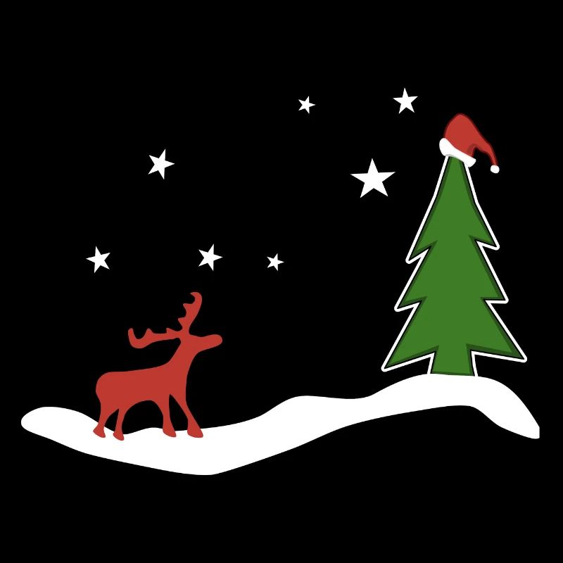 Elch mit Weihnachtsbaum