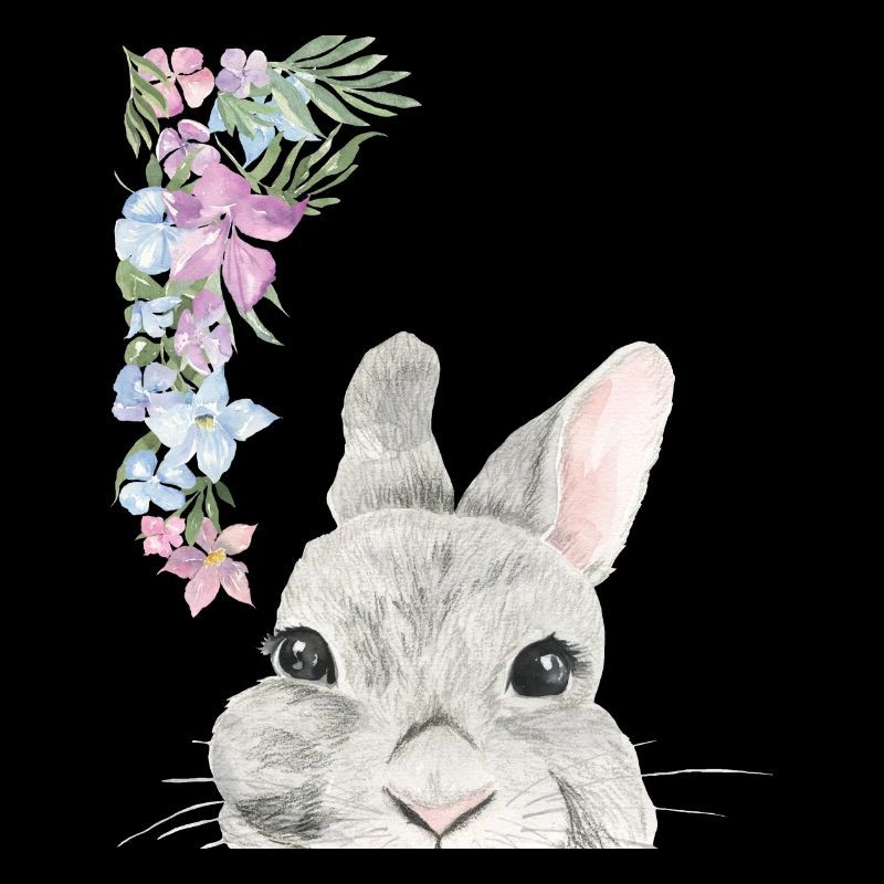 Rabbit's head with flowers