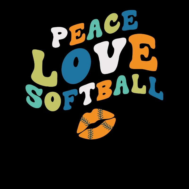 Mädchen Frieden Liebe Softball
