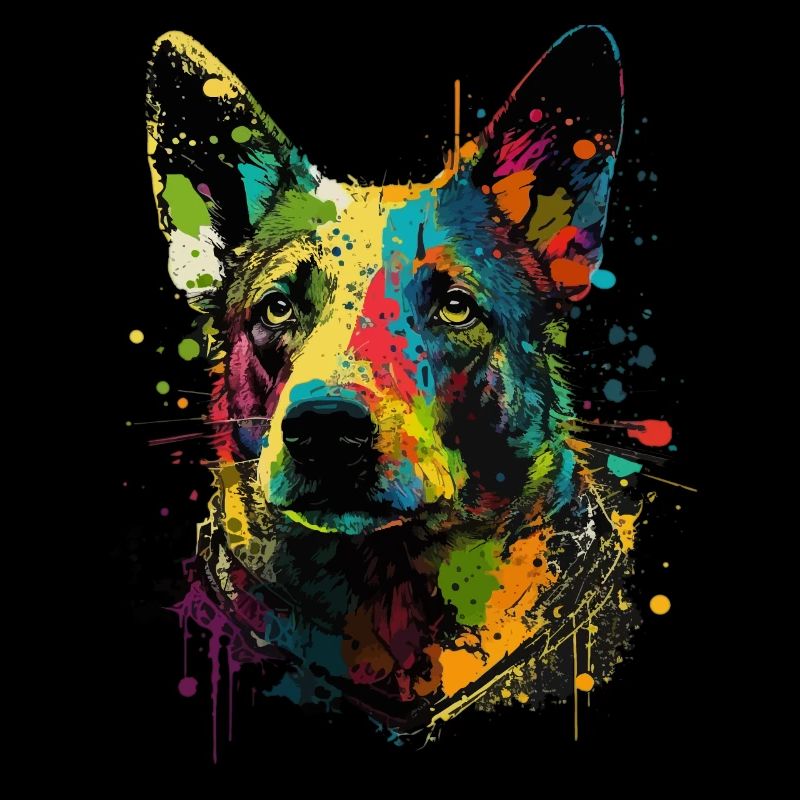 Lächelnder Australischer Rinderhund Blumen