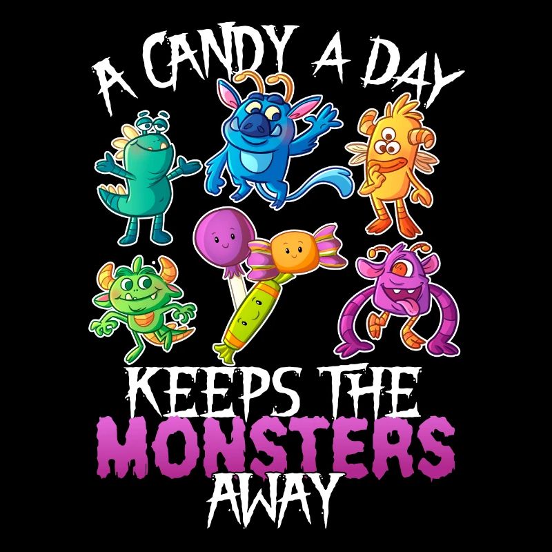 One Candy A Day Monster Funny Halloween