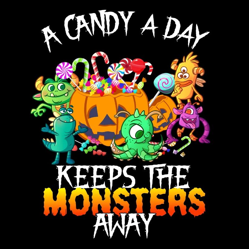 One Candy A Day Monster Funny Halloween