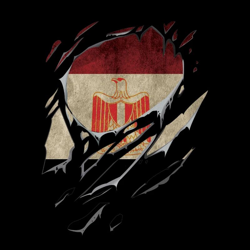 Ripped Egypt Flag Gift Cracks