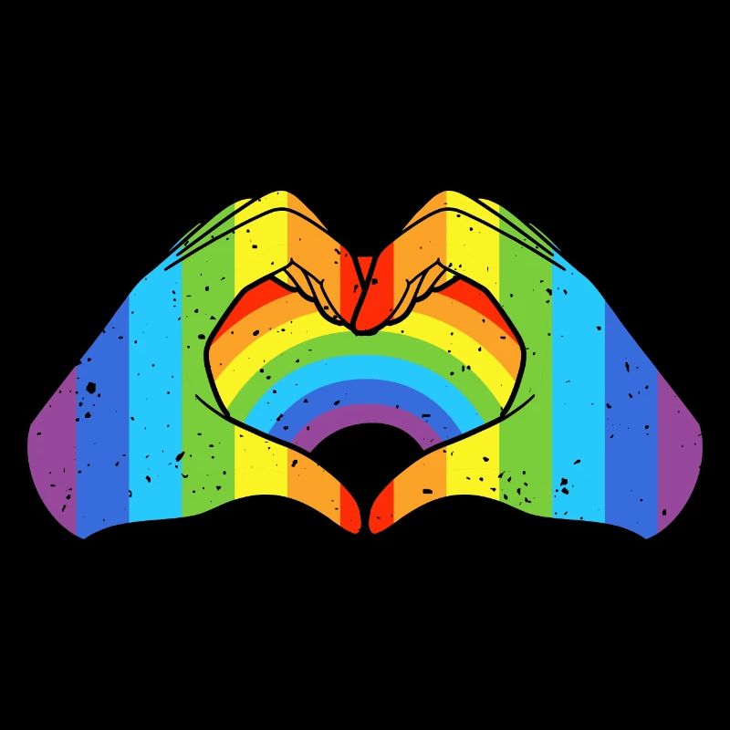 CSD LGBT Hands Shape Rainbow Heart Pride