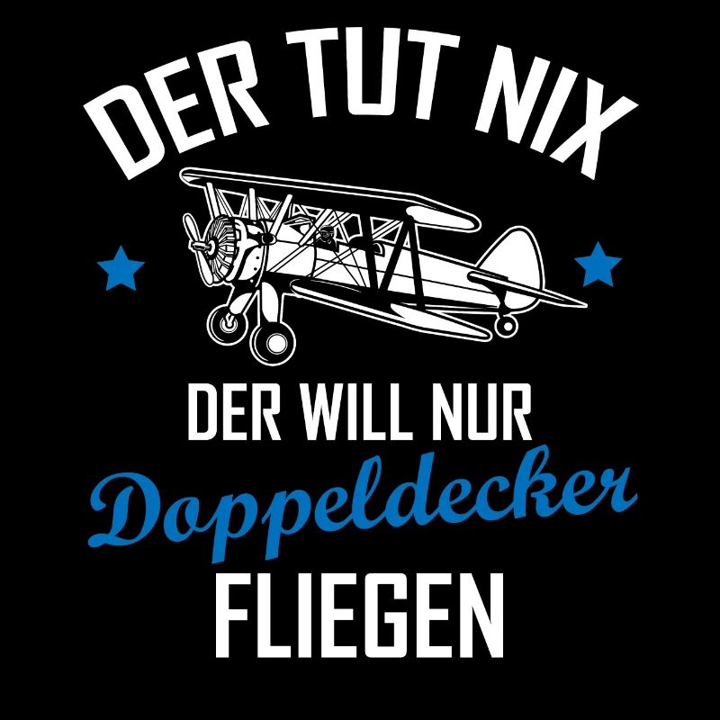 Doppeldecker Flugzeug Pilot Cooler Spruch Geschenk