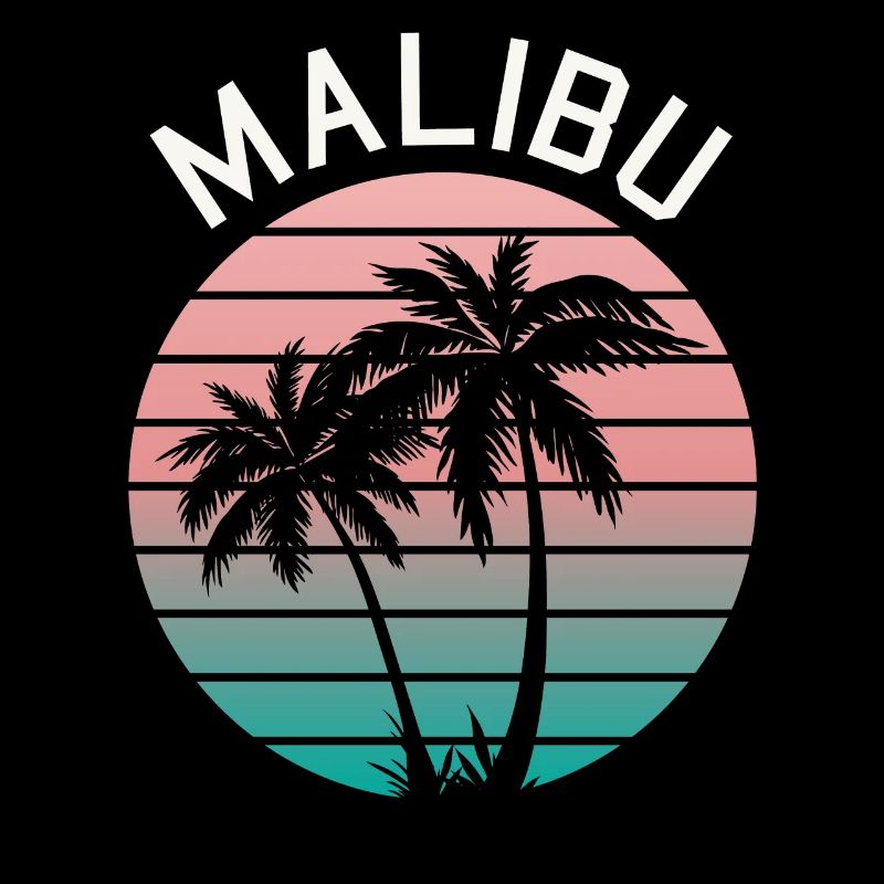 Neon Malibu Palm Tree Retro Style