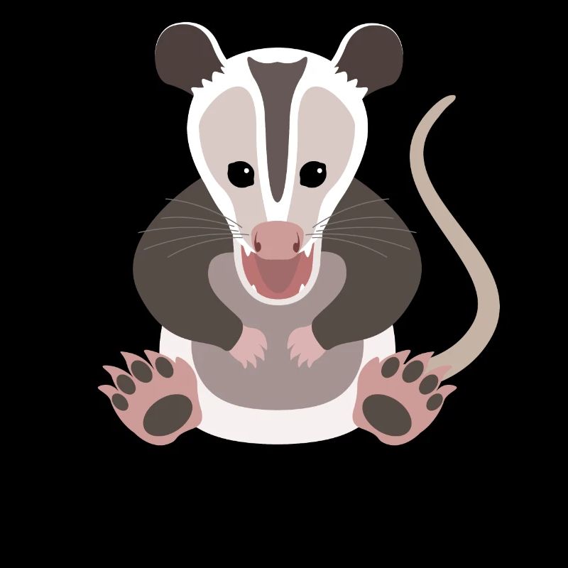 Überraschtes Opossum Aha-Effekt Design