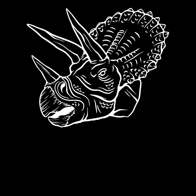 Triceratops Outline Artwork Retro Gift