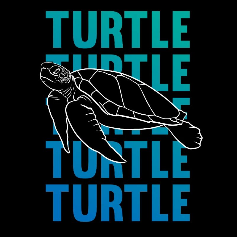 TURTLE Silhouette Word Art Gift