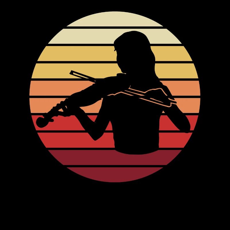Violoniste coucher de soleil Silhouette amour