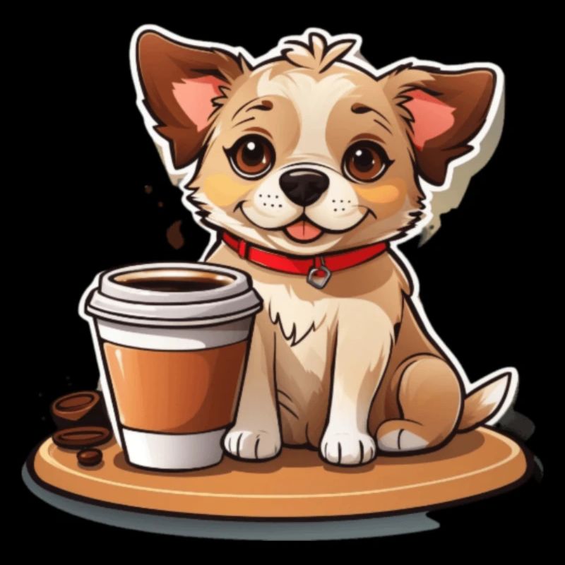 Süßer Hund mit Coffee 2 Go