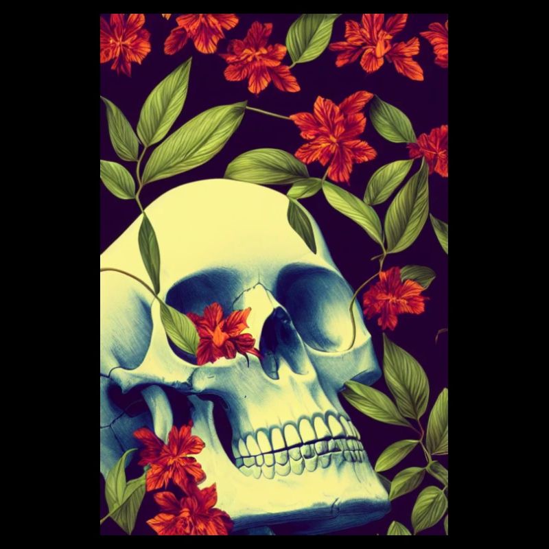 Skull Skull Fleurs Tatouage