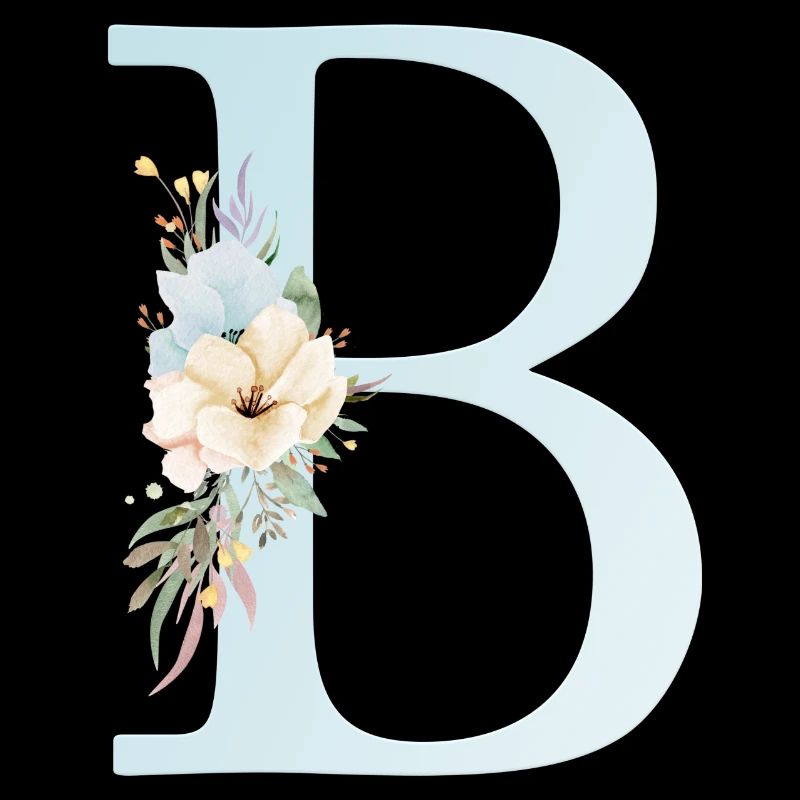 Customizable Monogram B Floral