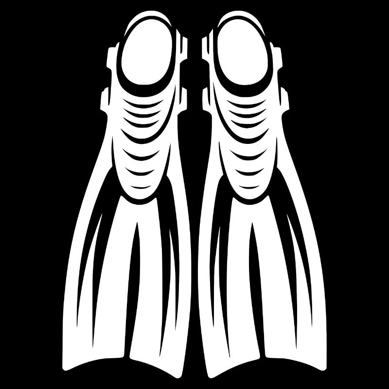 Palmes de plongée tatouage logo style