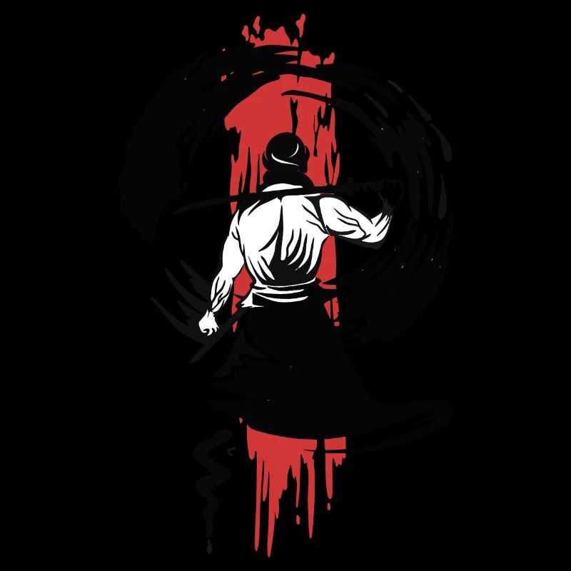 Samurai Warrior Sword design rétro japonais