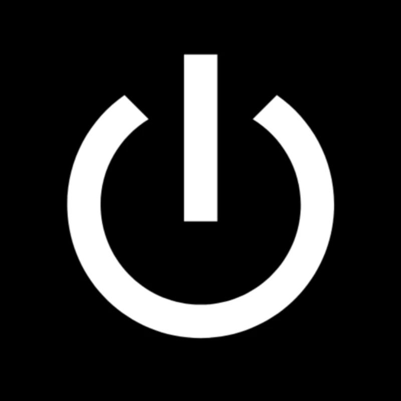 Startknopf Power Button Wei�e Auf Schwarz Einschal