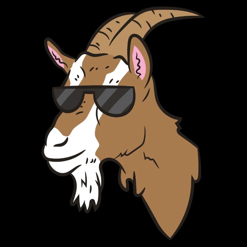 Chèvre - Chèvre brune avec lunettes de soleil