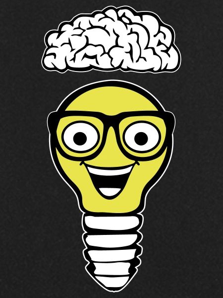 Nerd lightbulb and brain