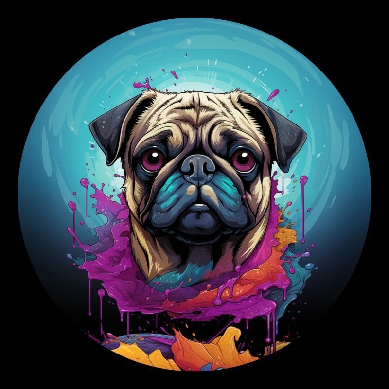 Pug Splashes of Paint