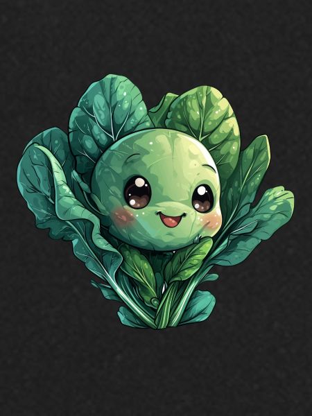 Cabbage happy comic style