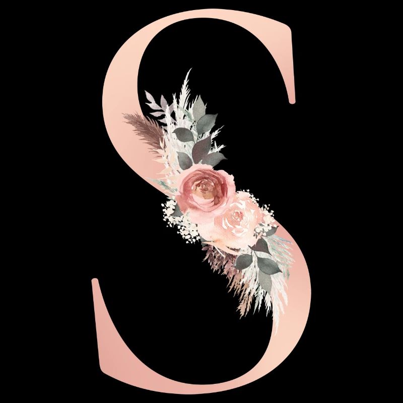 Personnalisable Monogram S Fleurs Boho