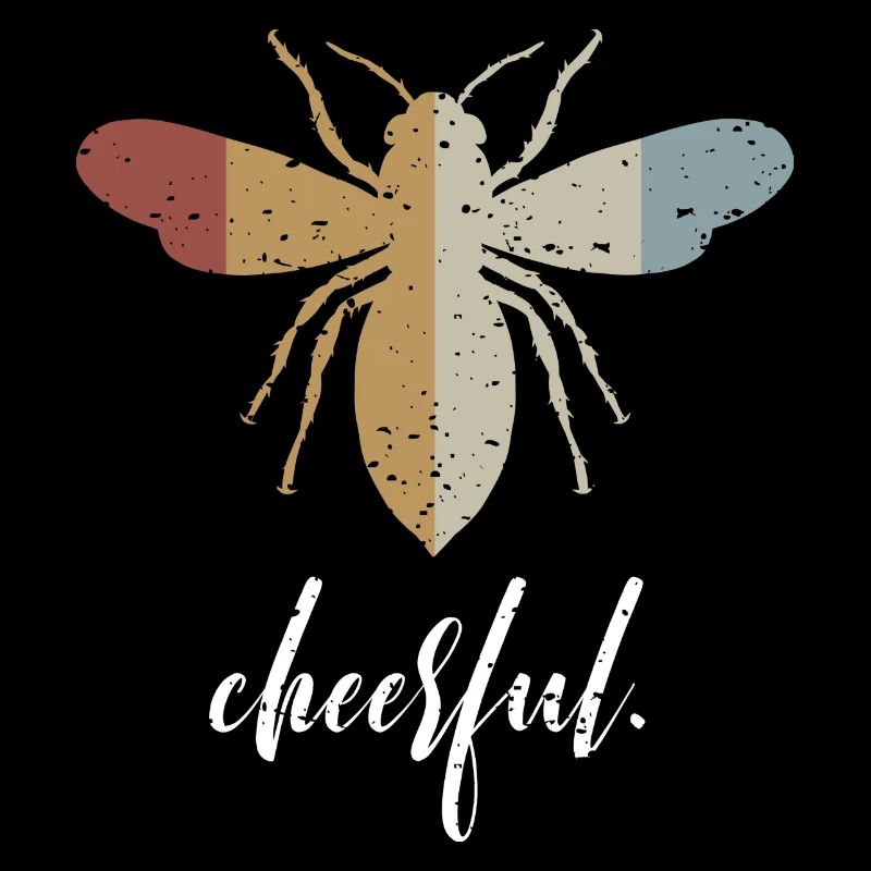 Abeille rétro joyeuse bienne sois joyeuse