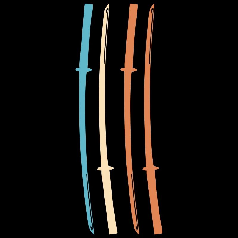 Samurai Japan Katana Ninja Sword retro vector 5