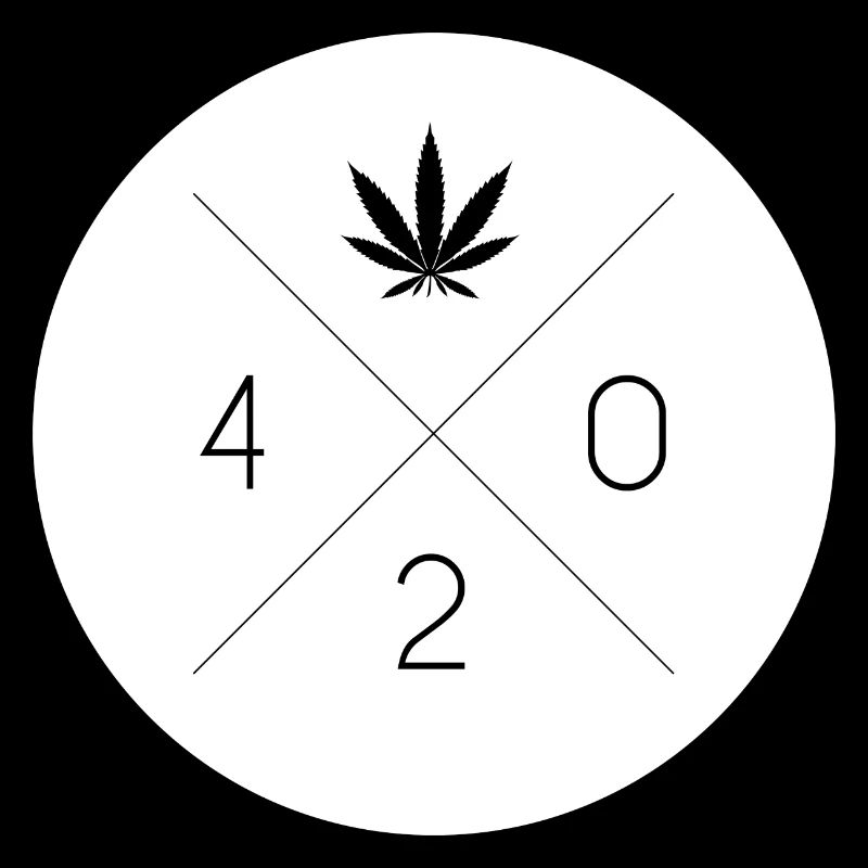 Cannabis 420 Hemp Leaf Circle White Kiffer Gift