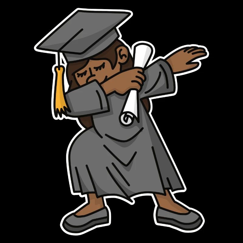 Schwarzes Mädchen Student dab Abschluss Schule