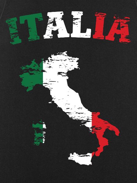 Italy Map Flag Used