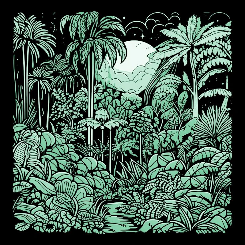 Jungle motif light green