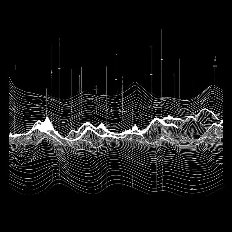 Surreal minimalist mountain landscape in white