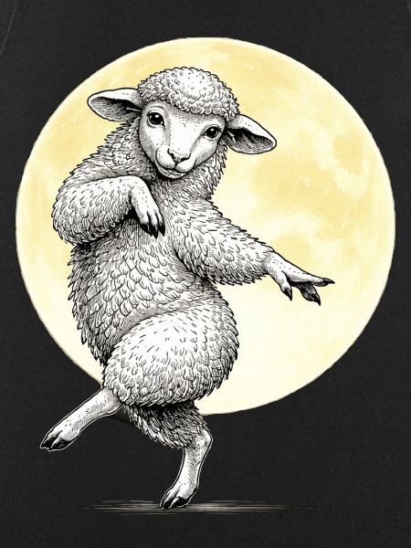 Moon Dancing Sheep Illustration