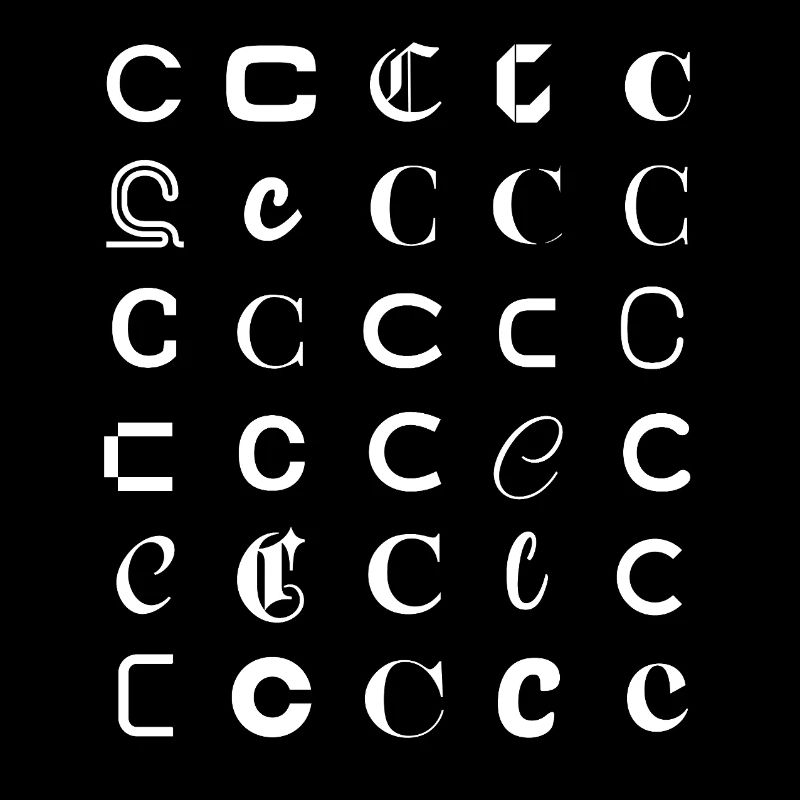 Typografie C-Glyphen-Monogramm-Satz