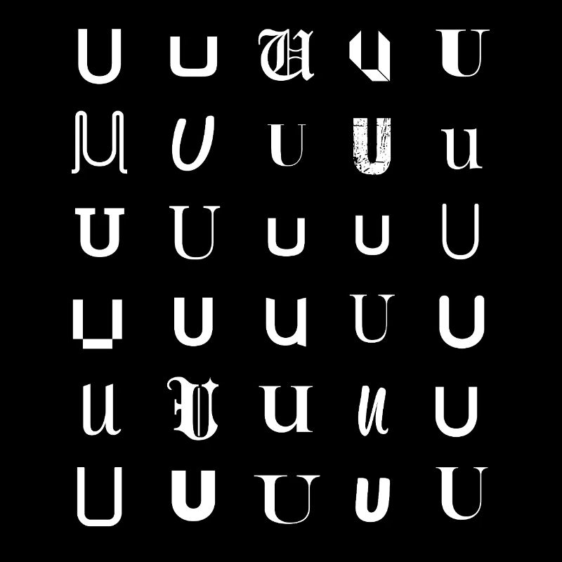 U Typeface Mosaic Pattern