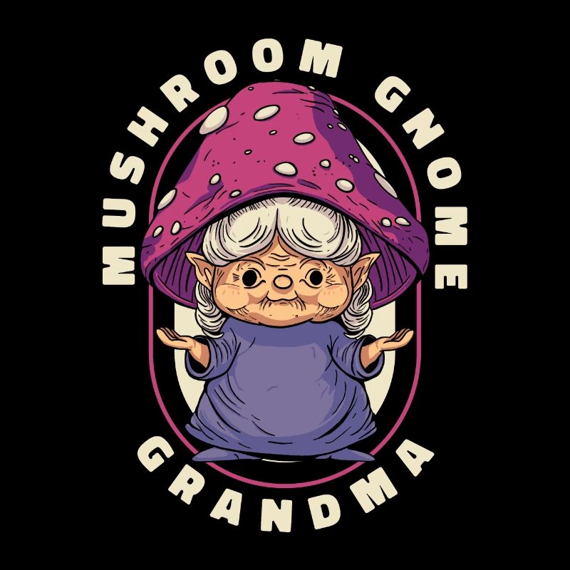 Cueilleurs de champignons Champignons Grand-mère Nain de champignons