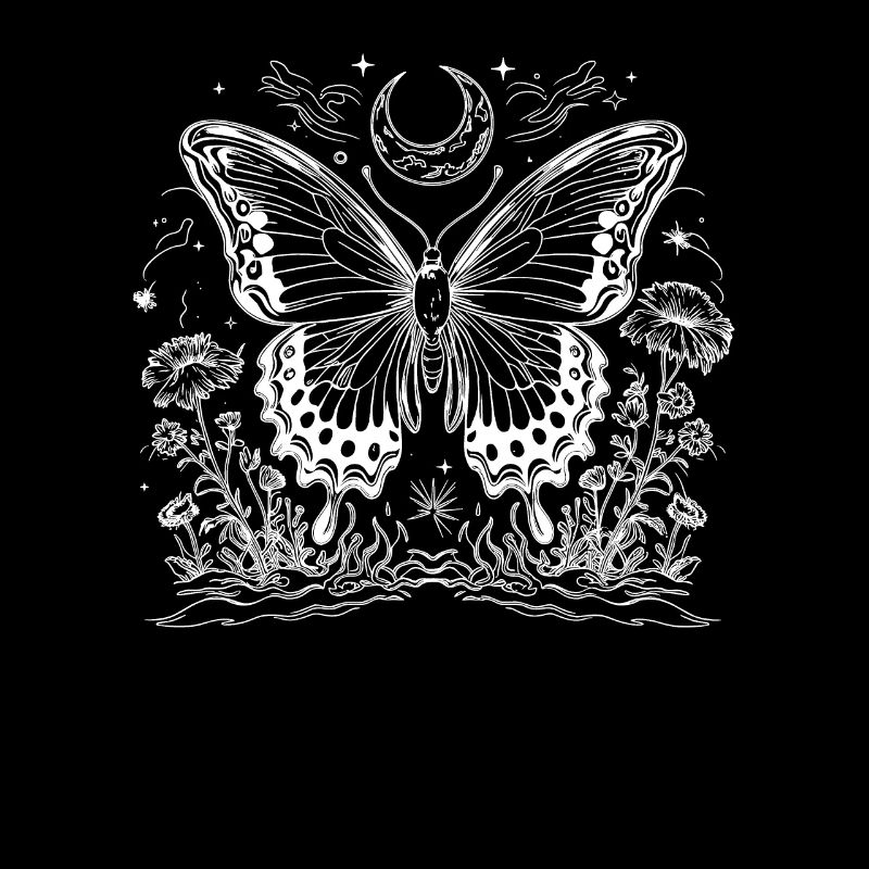 Fairycore Cottagecore Papillon de nuit floral