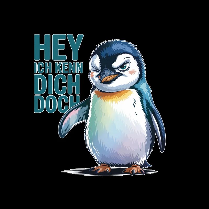Hey I Know You Penguin Illustration