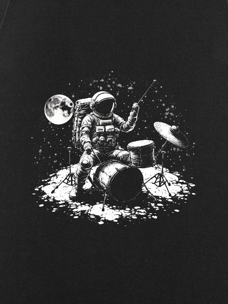 Astronaut plays his drums
