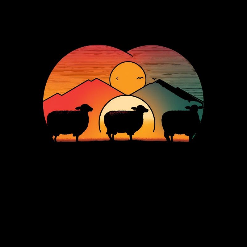 Les moutons adorent le coucher de soleil