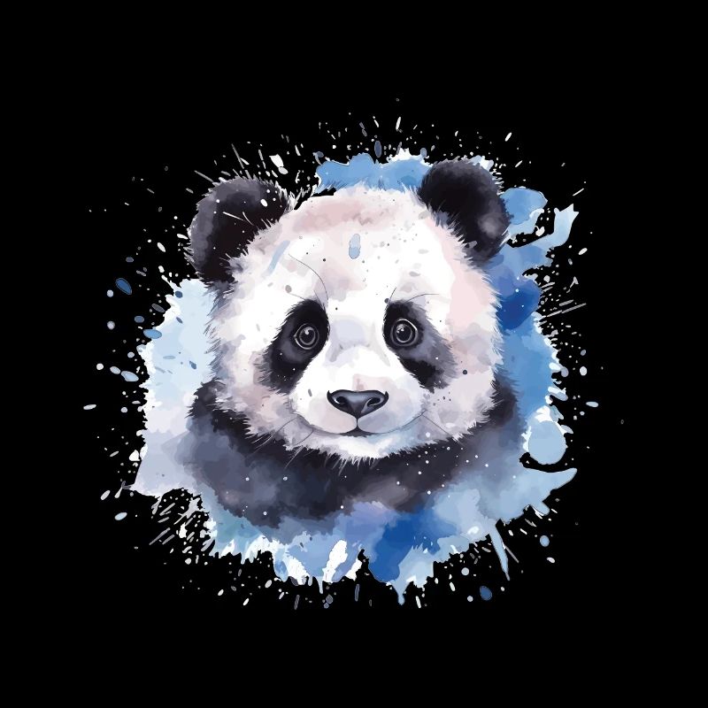 Panda Watercolor Portrait